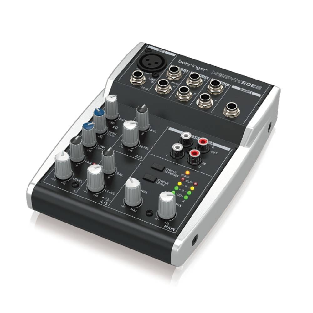 BEHRINGER XENYX 502S Premium Analog 5Input Mixer with USB Streaming Interface